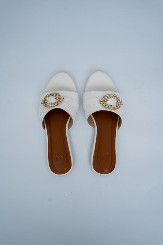 Buckle Detail Flat Slides