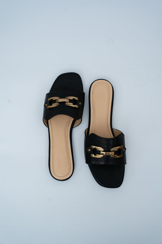 Metallic Chain Flats