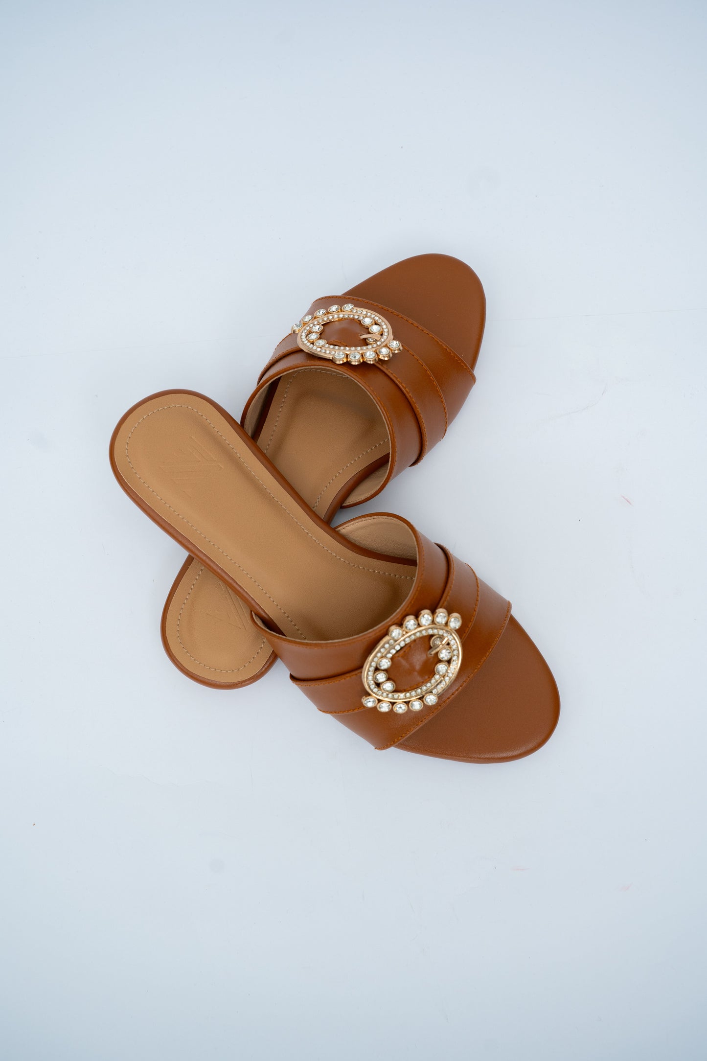 Buckle Detail Flat Slides