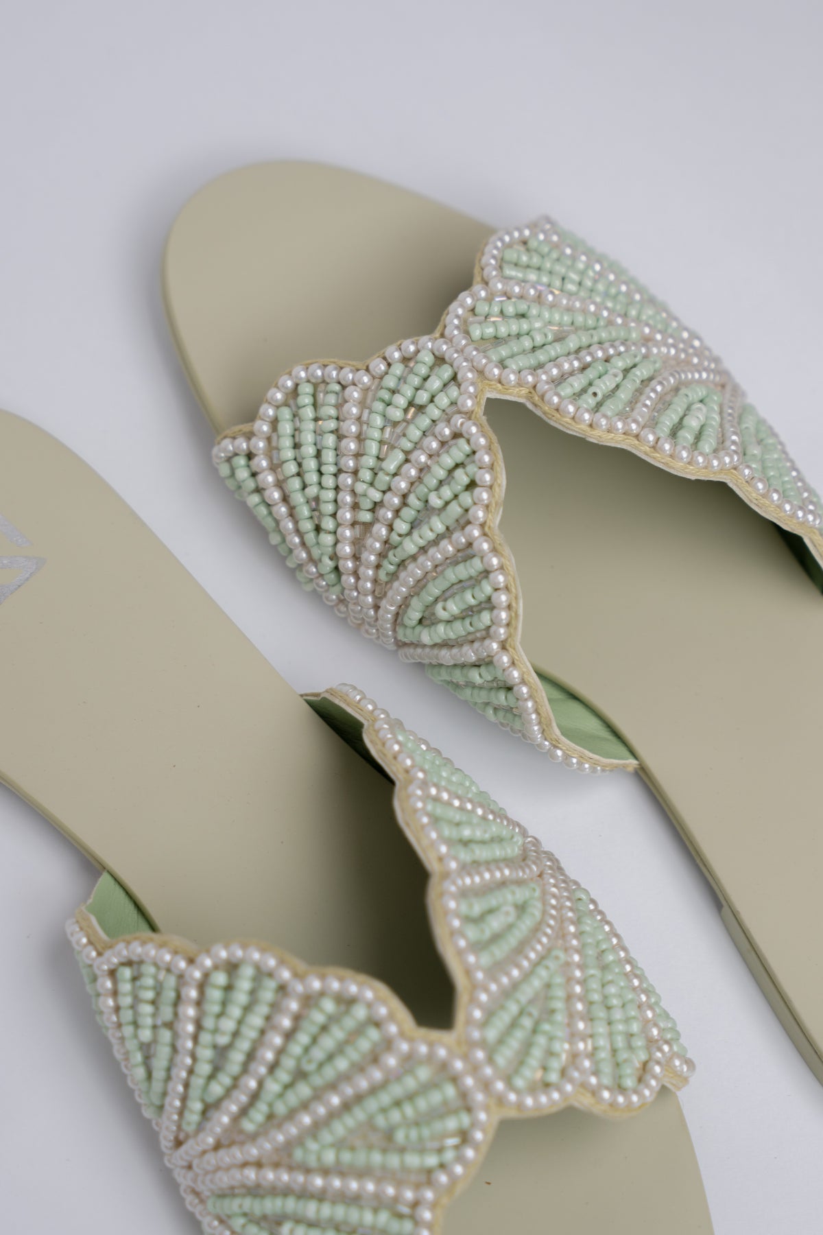 Pearl Leaf Embellished Flats