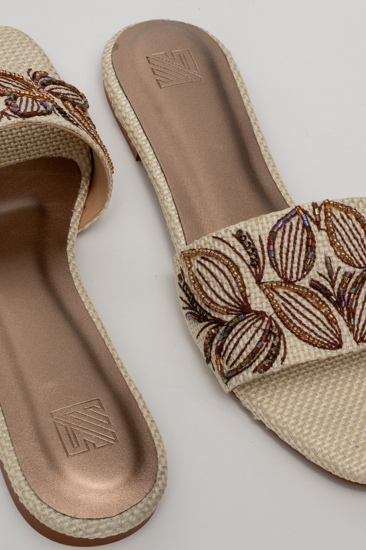Floral Hand-Embroidered Flats