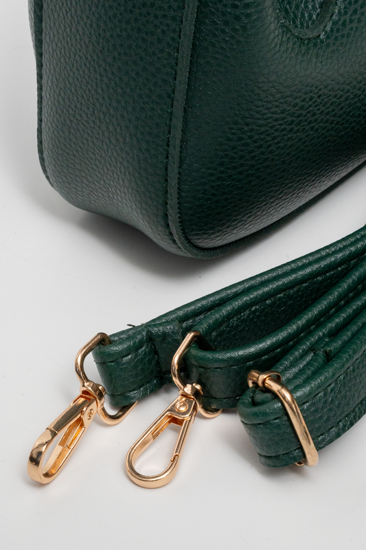 Emerald Green Structured Crossbody Bag