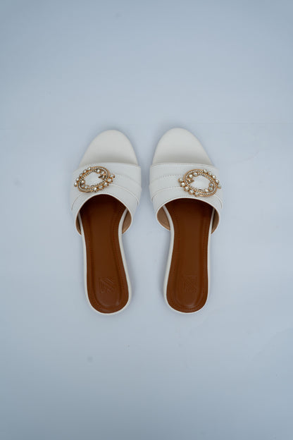 Buckle Detail Flat Slides