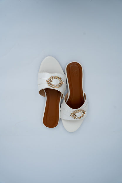 Buckle Detail Flat Slides