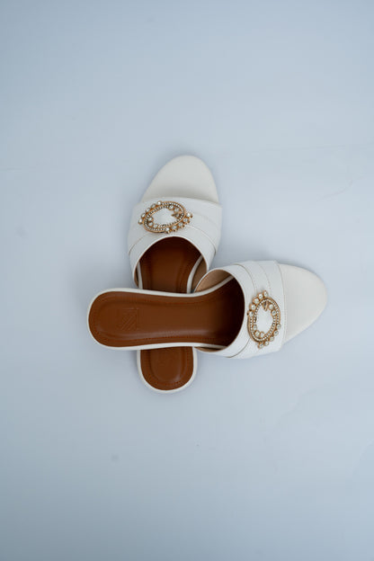 Buckle Detail Flat Slides