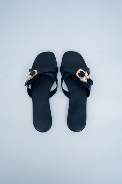 Butterfly Buckle Flat Sandals