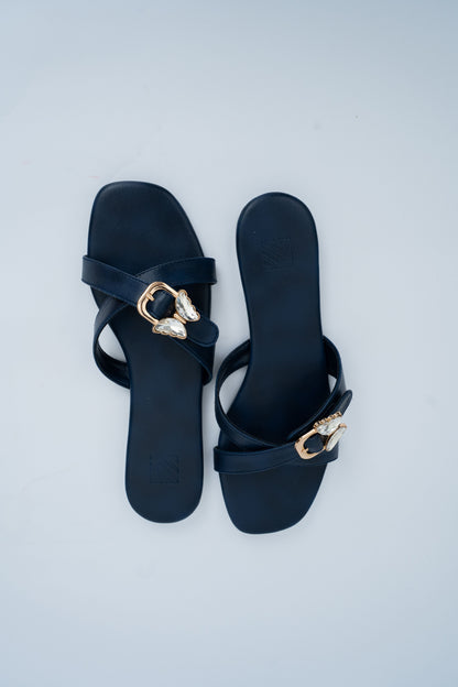 Butterfly Buckle Flat Sandals