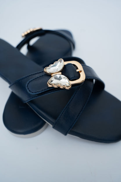 Butterfly Buckle Flat Sandals