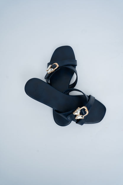 Butterfly Buckle Flat Sandals
