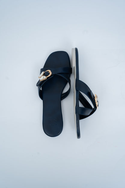 Butterfly Buckle Flat Sandals