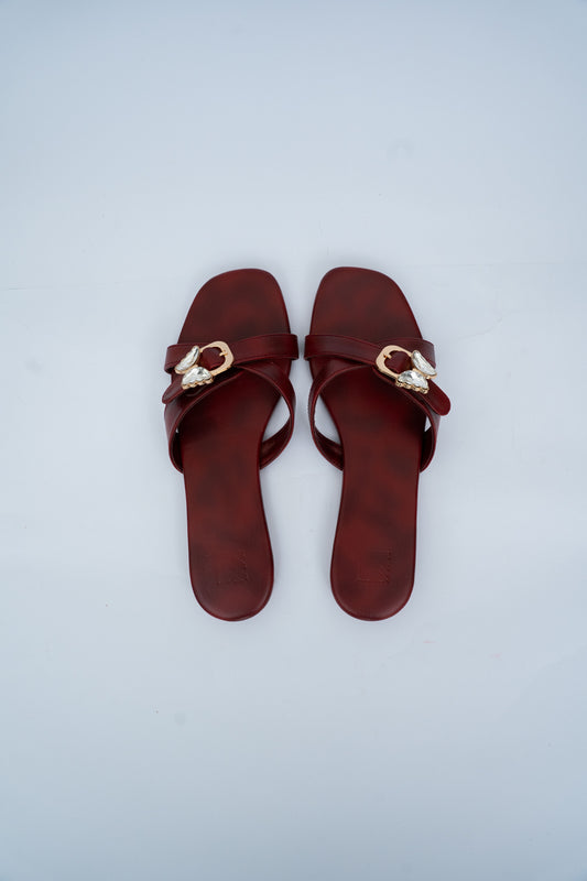 Butterfly Buckle Flat Sandals