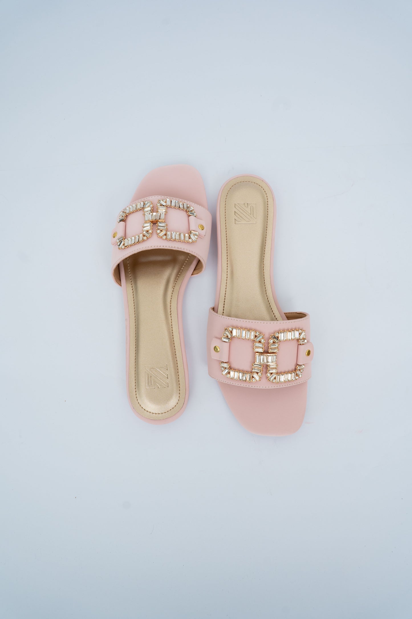 Crystal Buckle Flat Slides