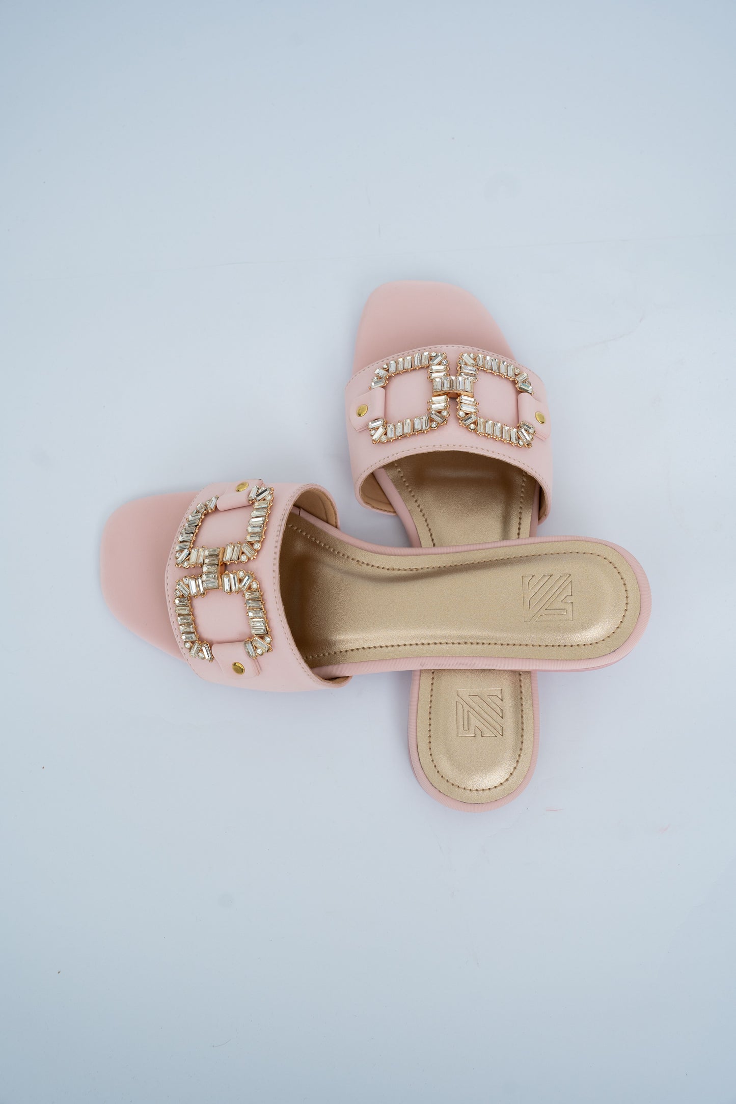 Crystal Buckle Flat Slides
