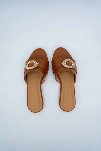 Buckle Detail Flat Slides