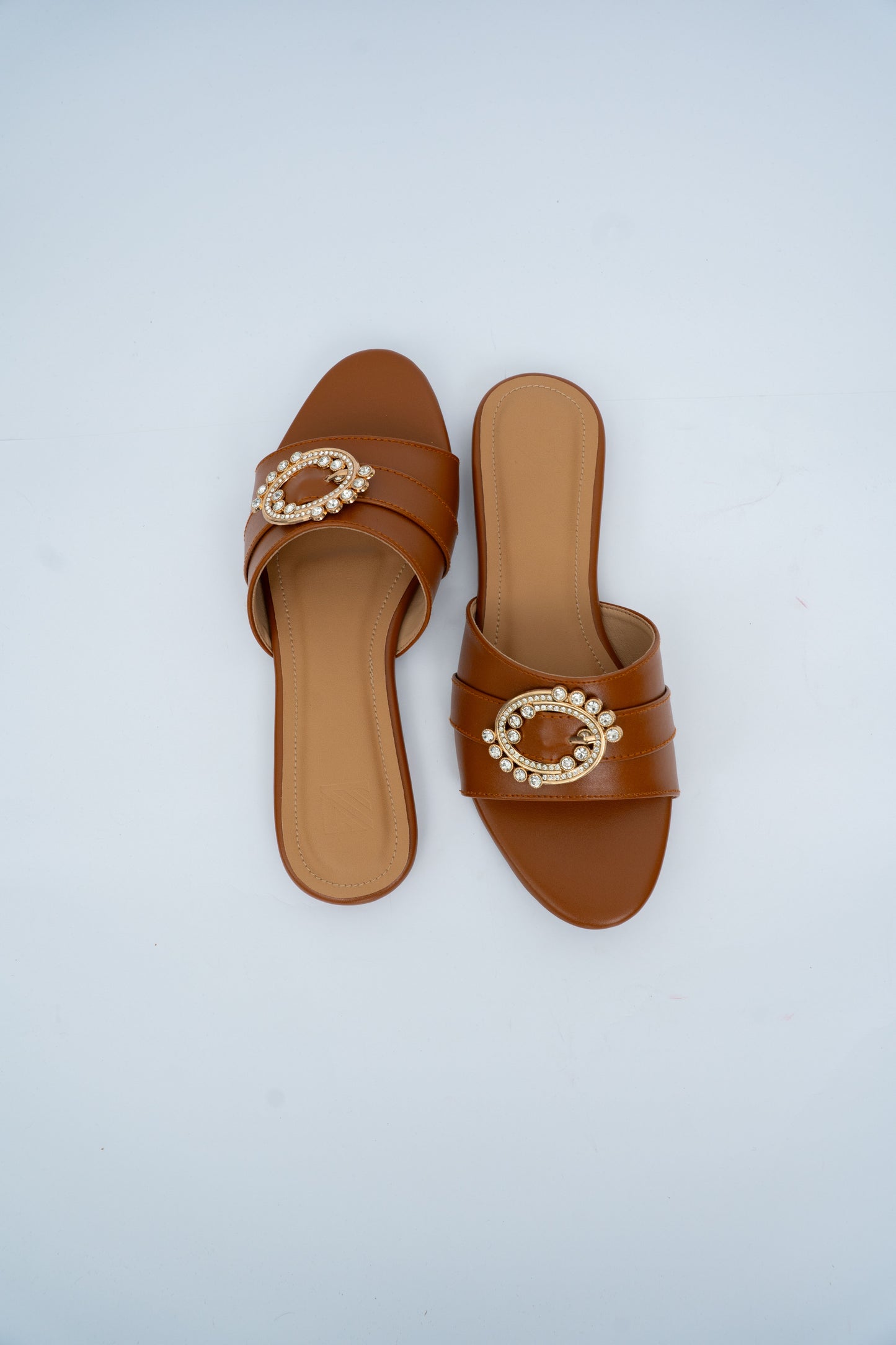 Buckle Detail Flat Slides