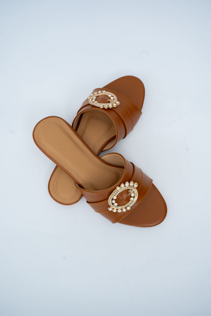 Buckle Detail Flat Slides