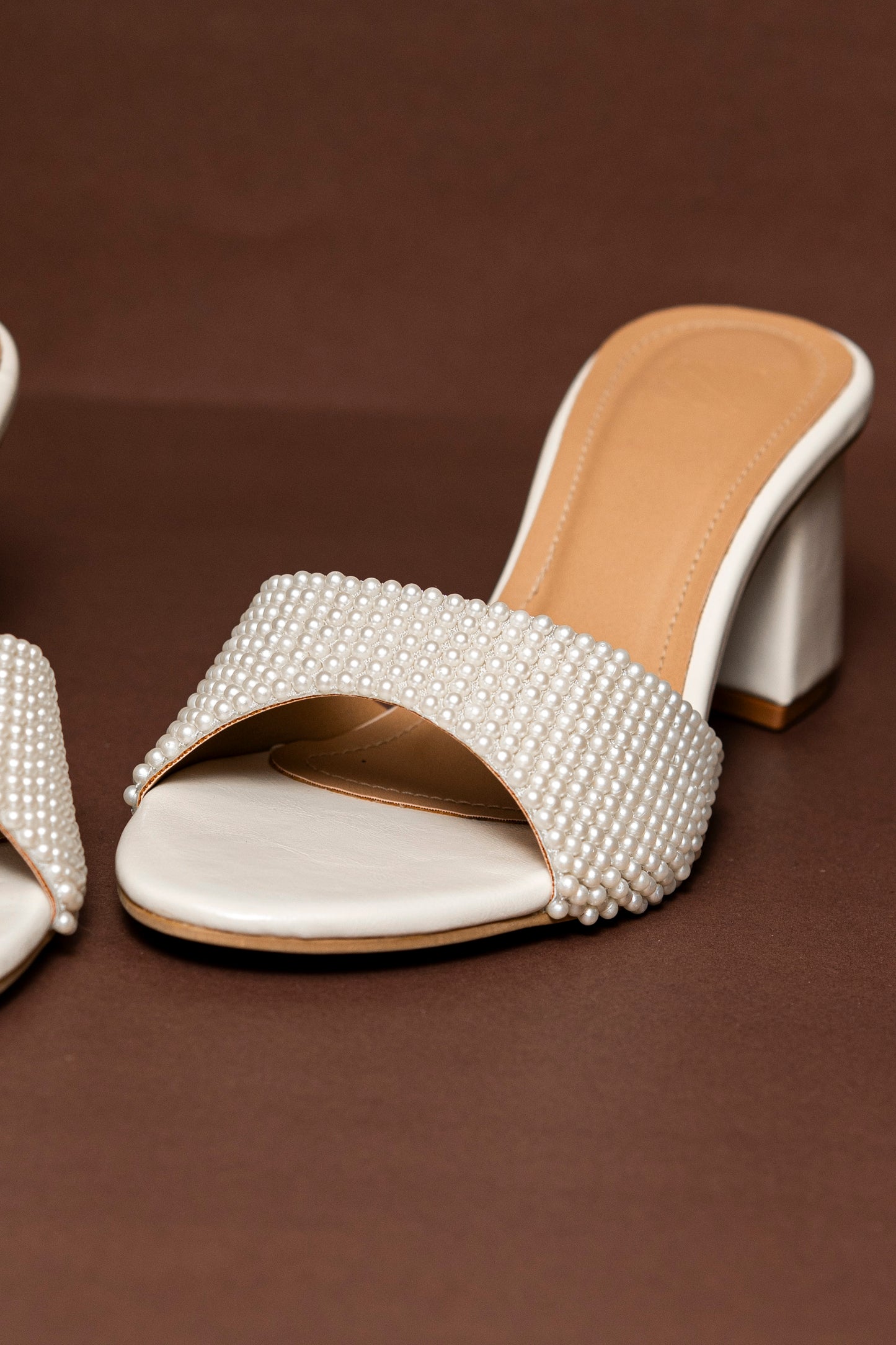 Pearl Embellished Block Heels