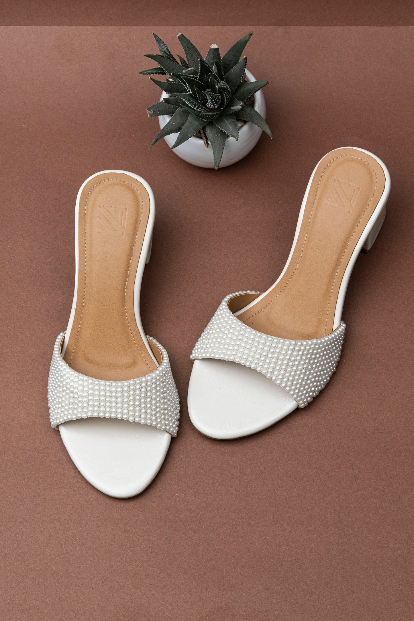 Pearl Embellished Block Heels