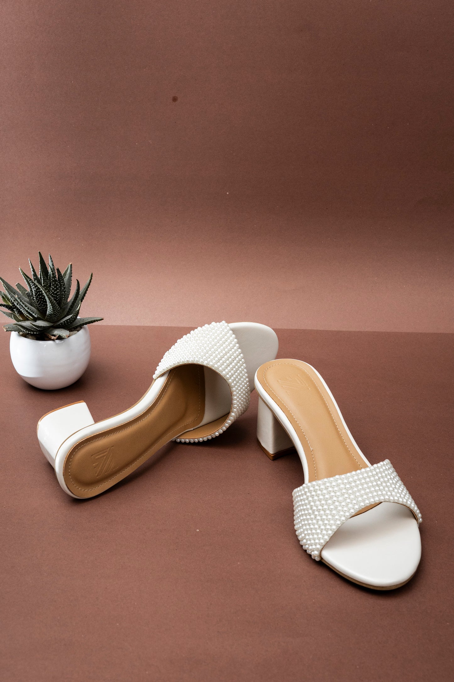 Pearl Embellished Block Heels