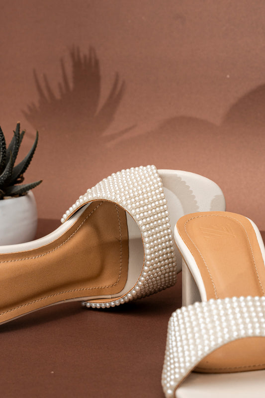 Pearl Embellished Block Heels