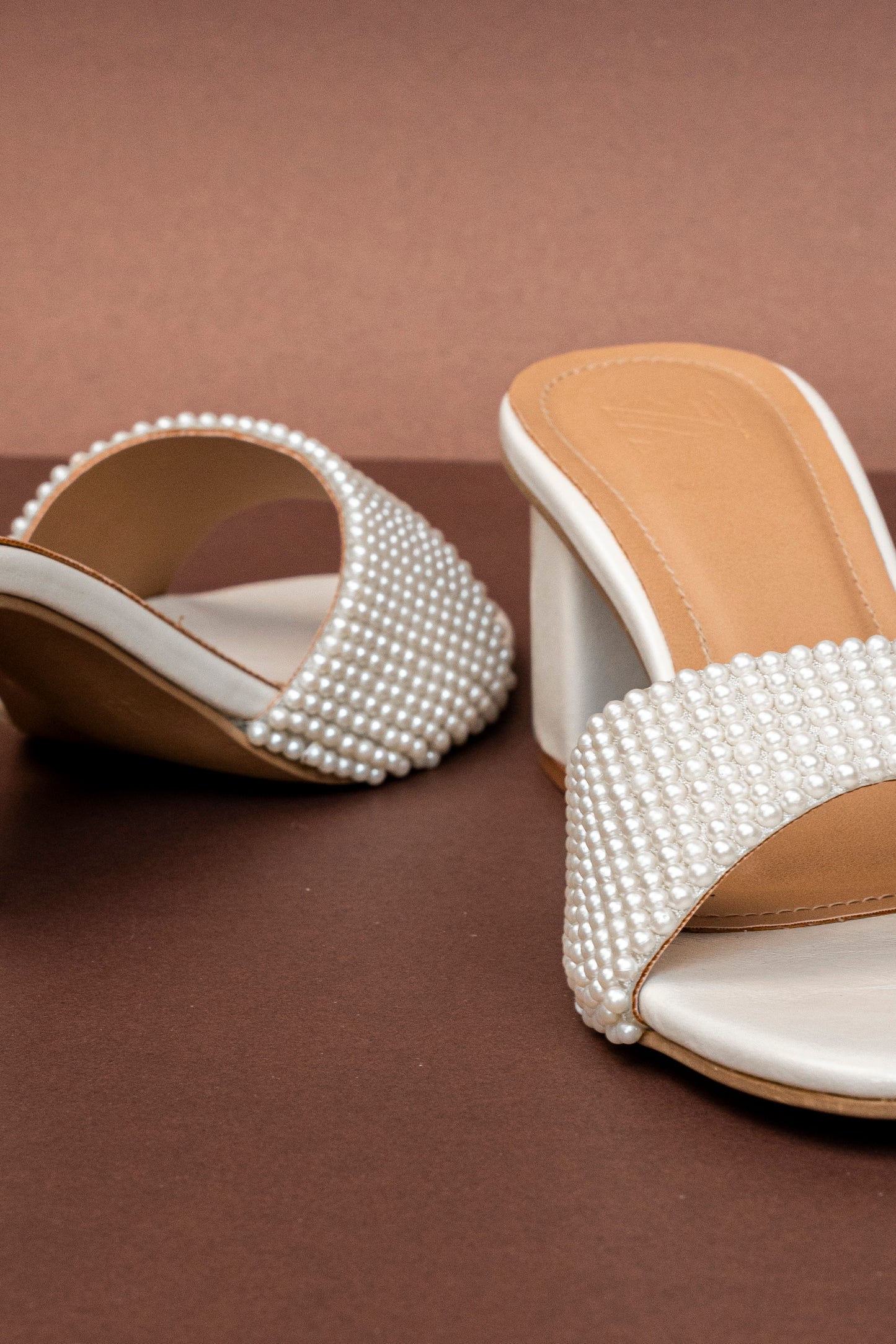 Pearl Embellished Block Heels
