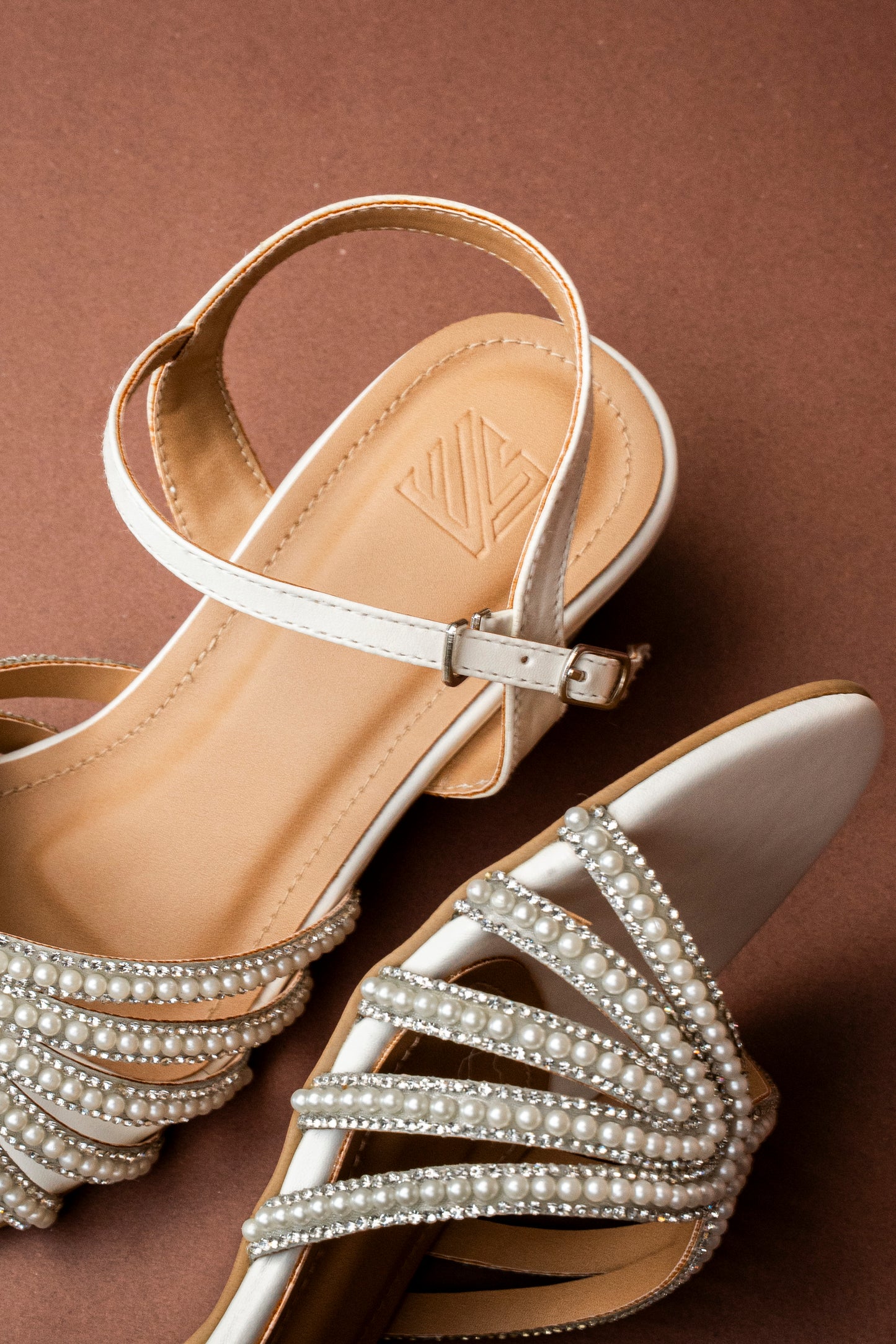 Pearl Bow Ankle Strap Heels