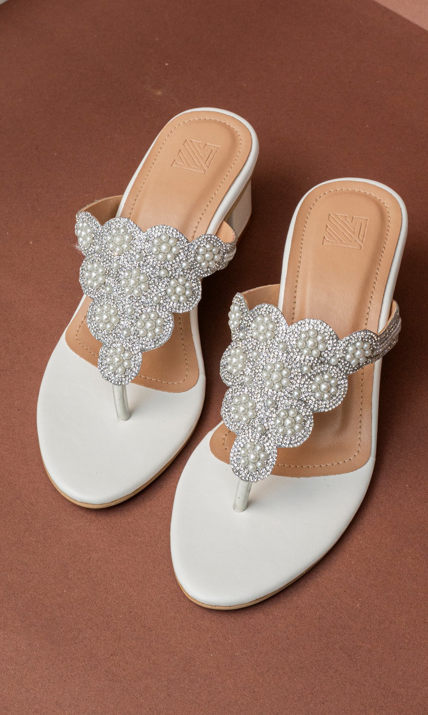 Pearl Floral Toe-Ring Heels