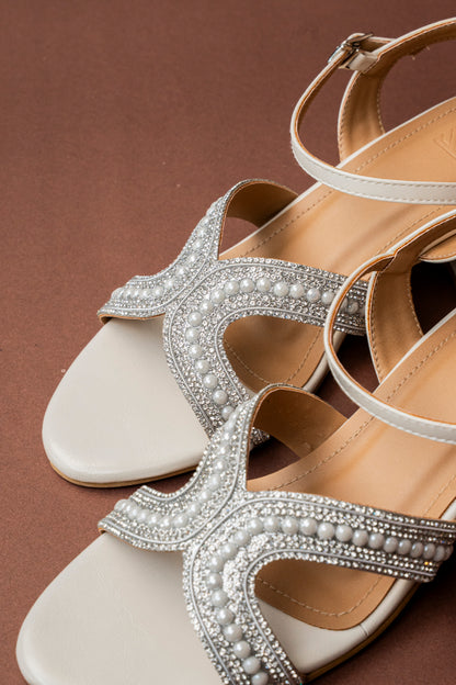 Embellished Cross Strap Heels