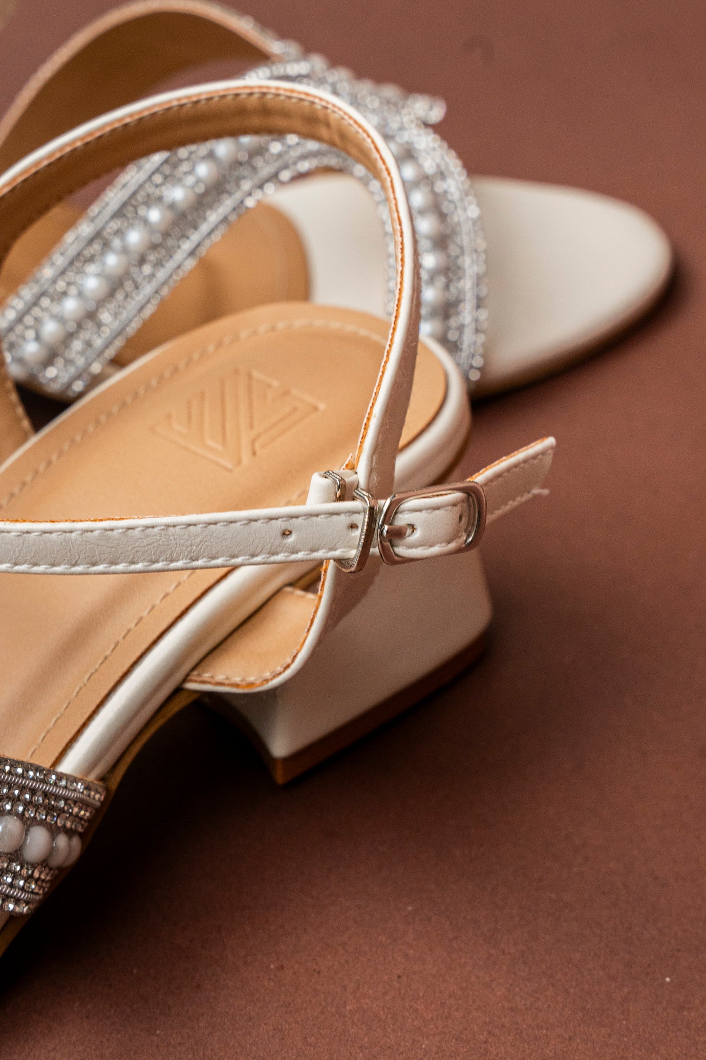 Embellished Cross Strap Heels