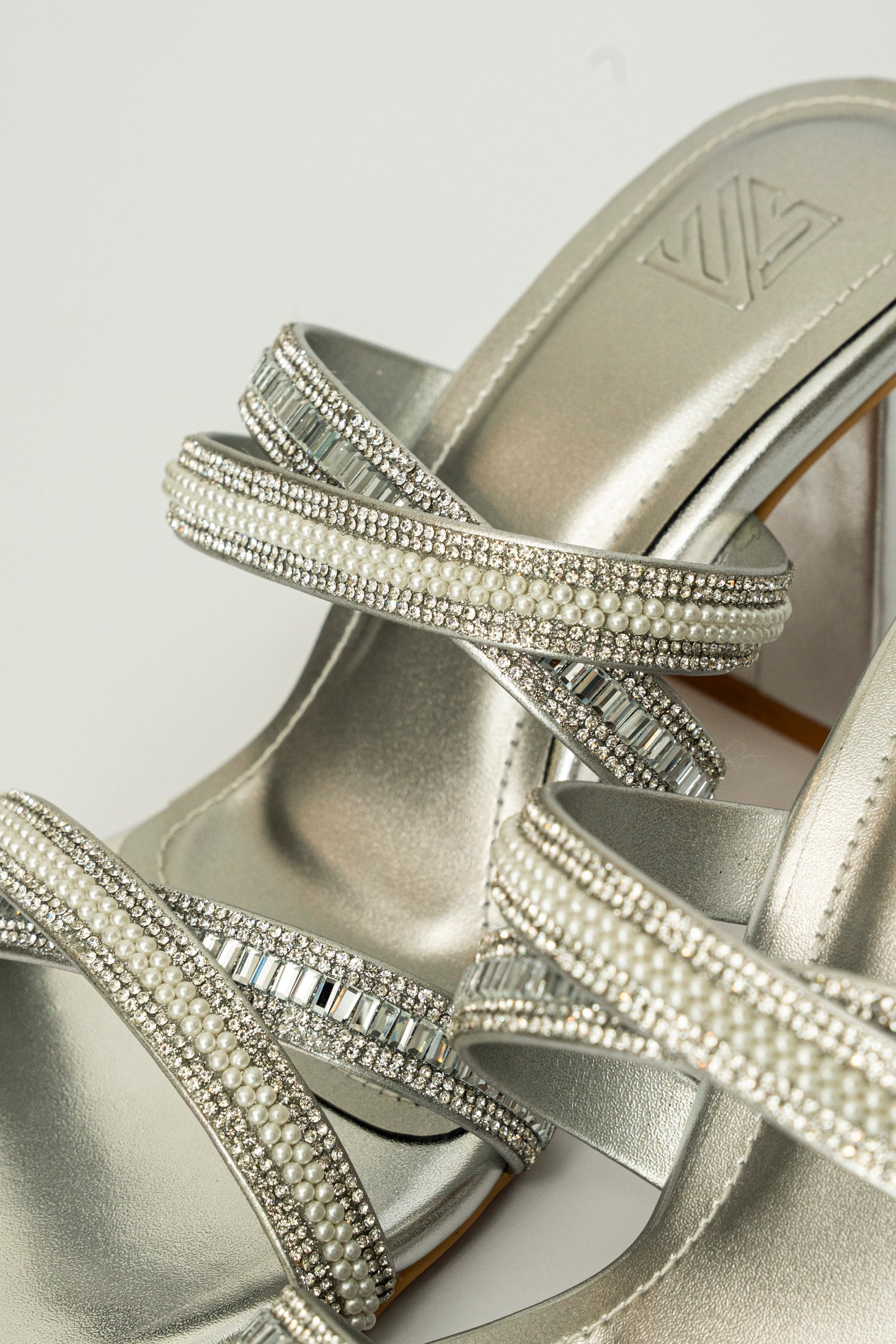 Embellished Crossover Strap Heels