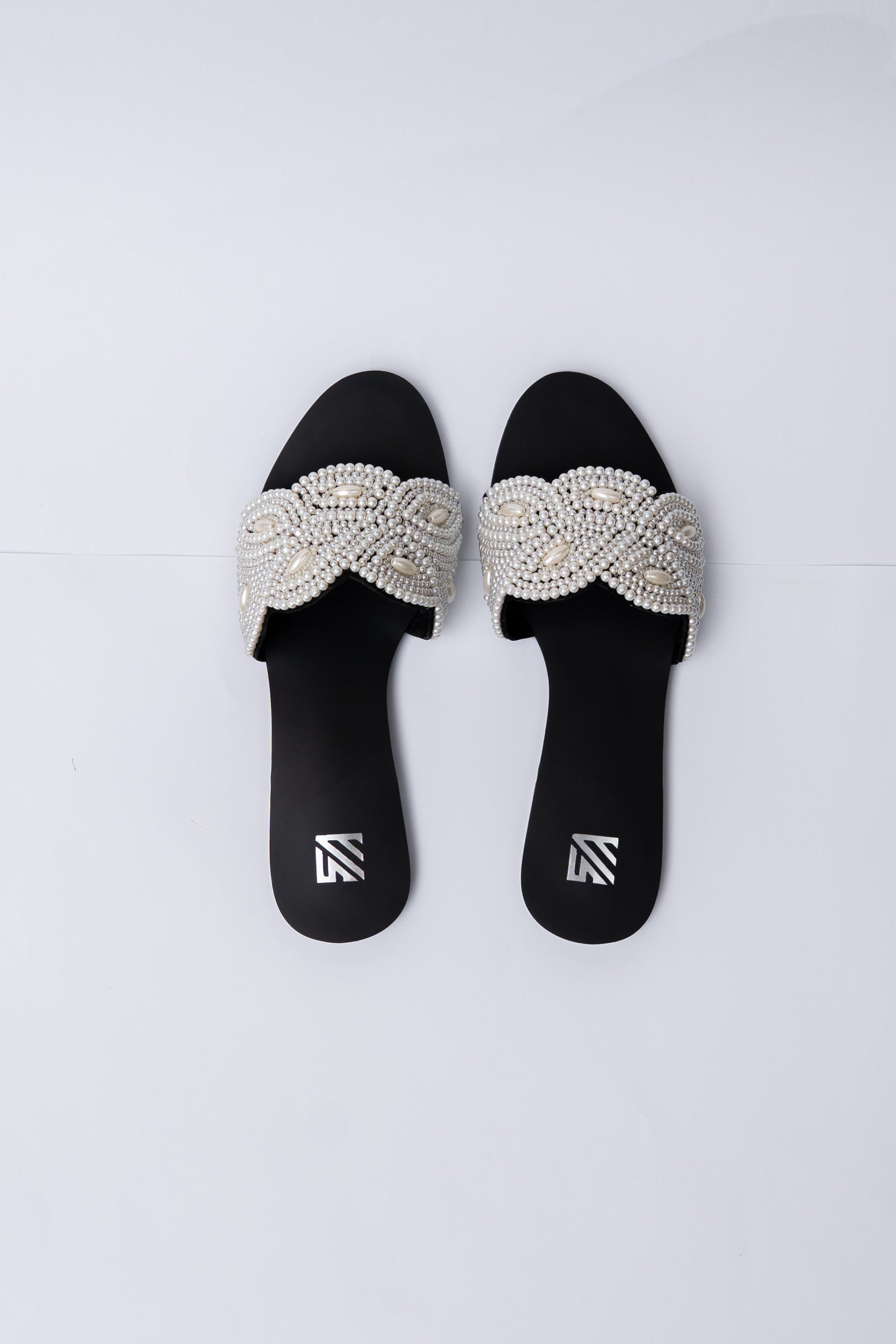 Pearl Cross Strap Flats