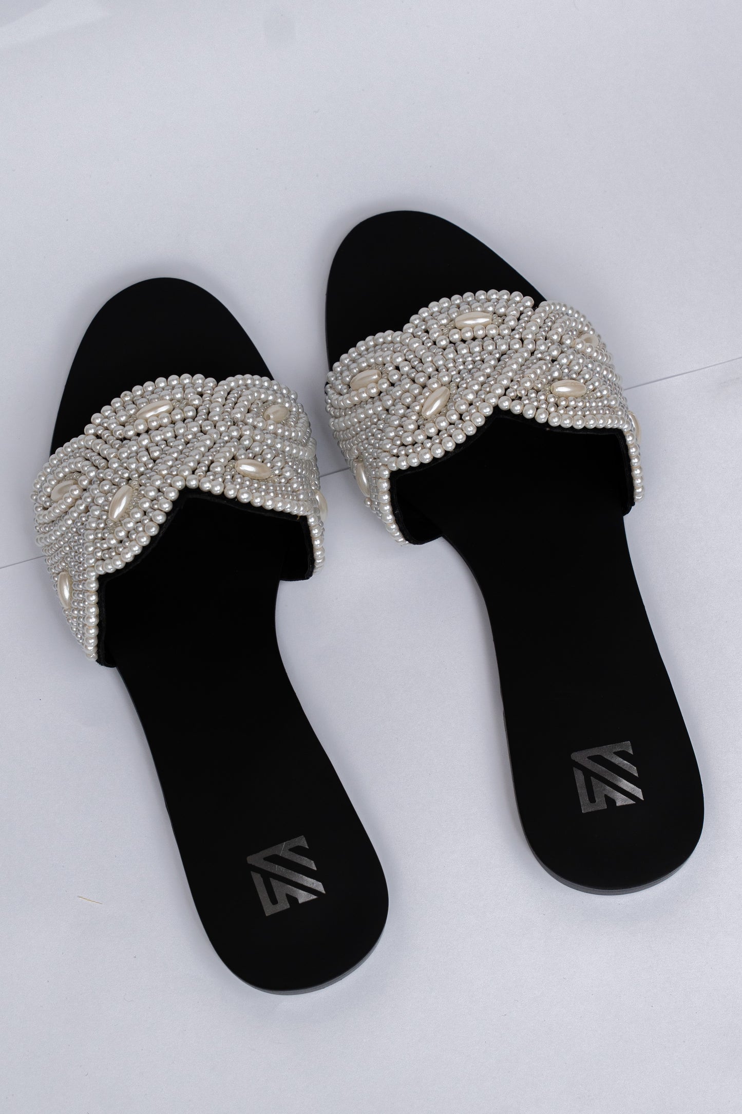 Pearl Cross Strap Flats