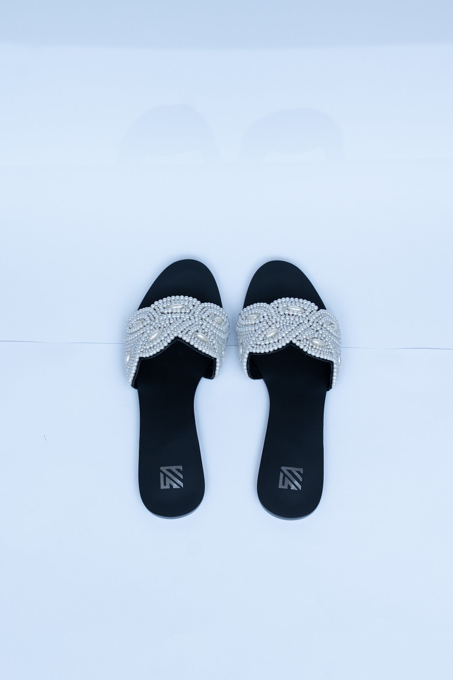 Pearl Cross Strap Flats