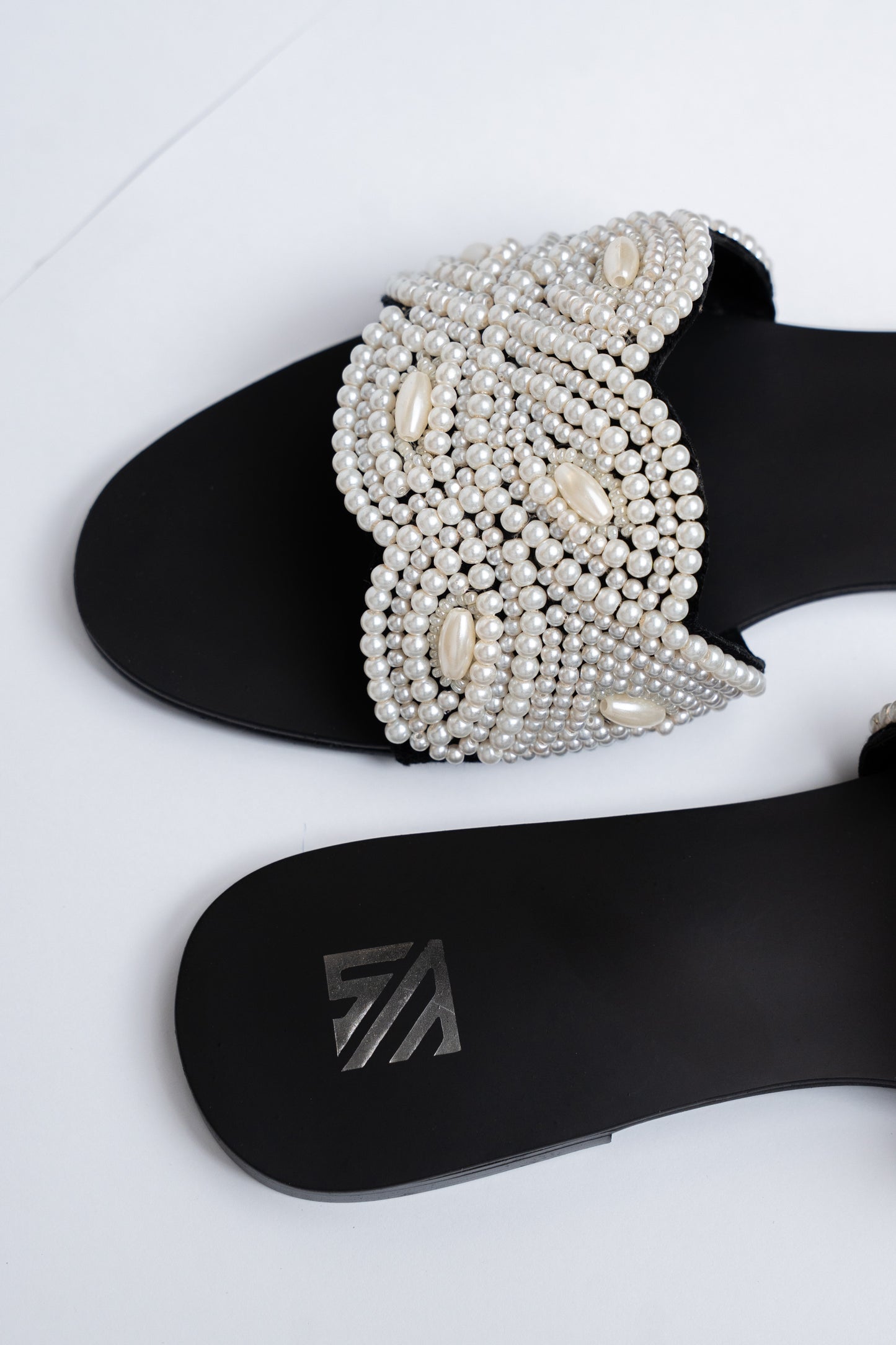 Pearl Cross Strap Flats
