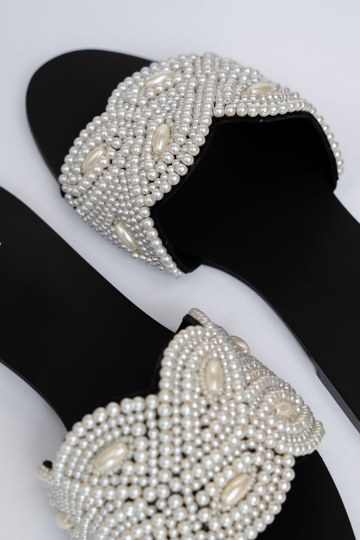 Pearl Cross Strap Flats