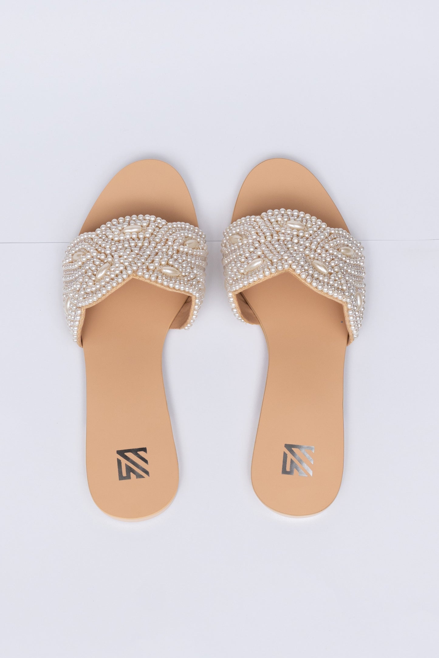 Pearl Cross Strap Flats