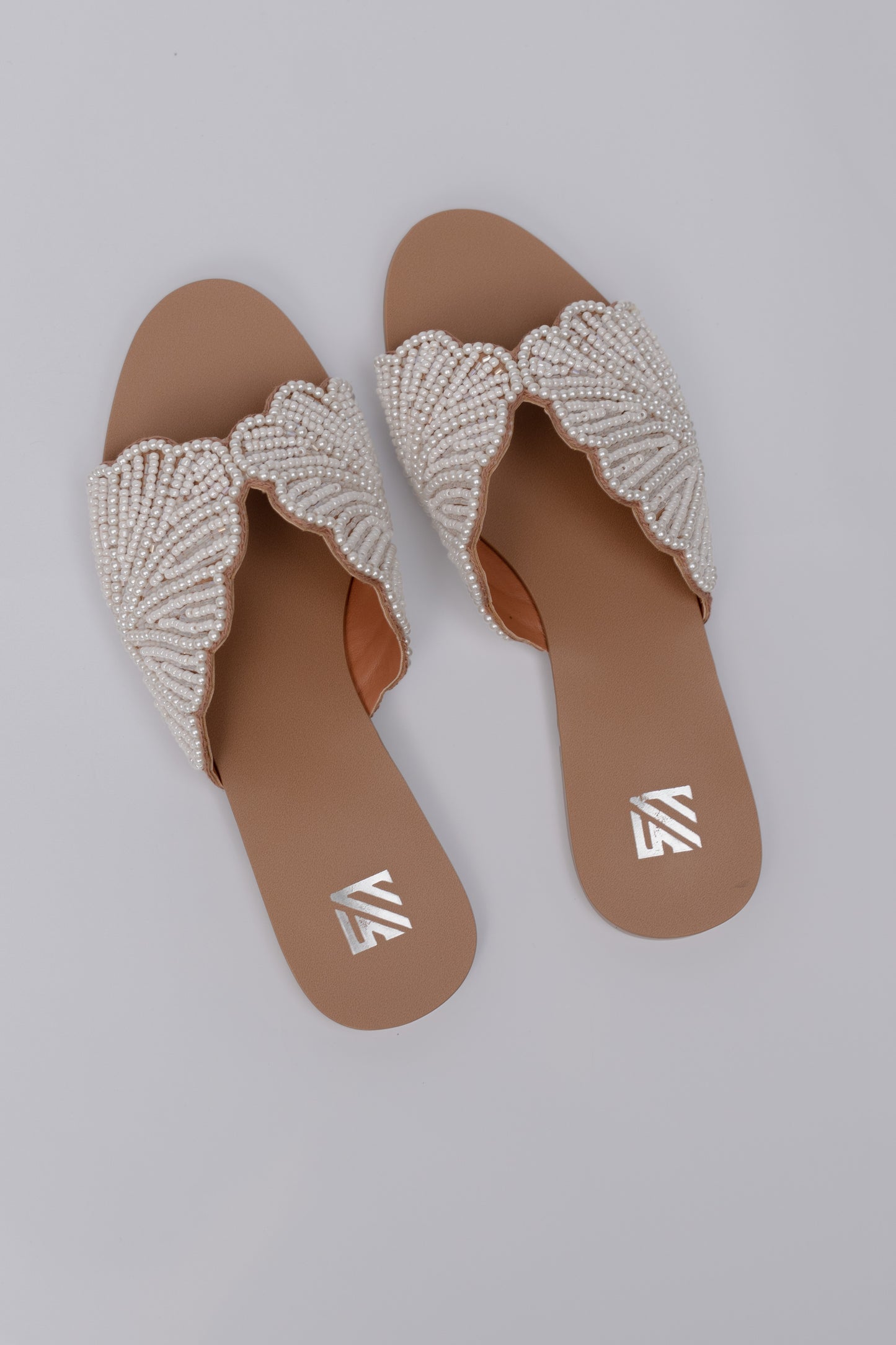 Pearl Leaf Embellished Flats