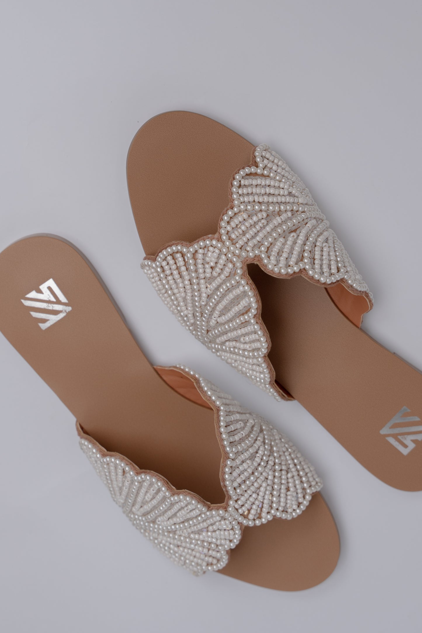 Pearl Leaf Embellished Flats