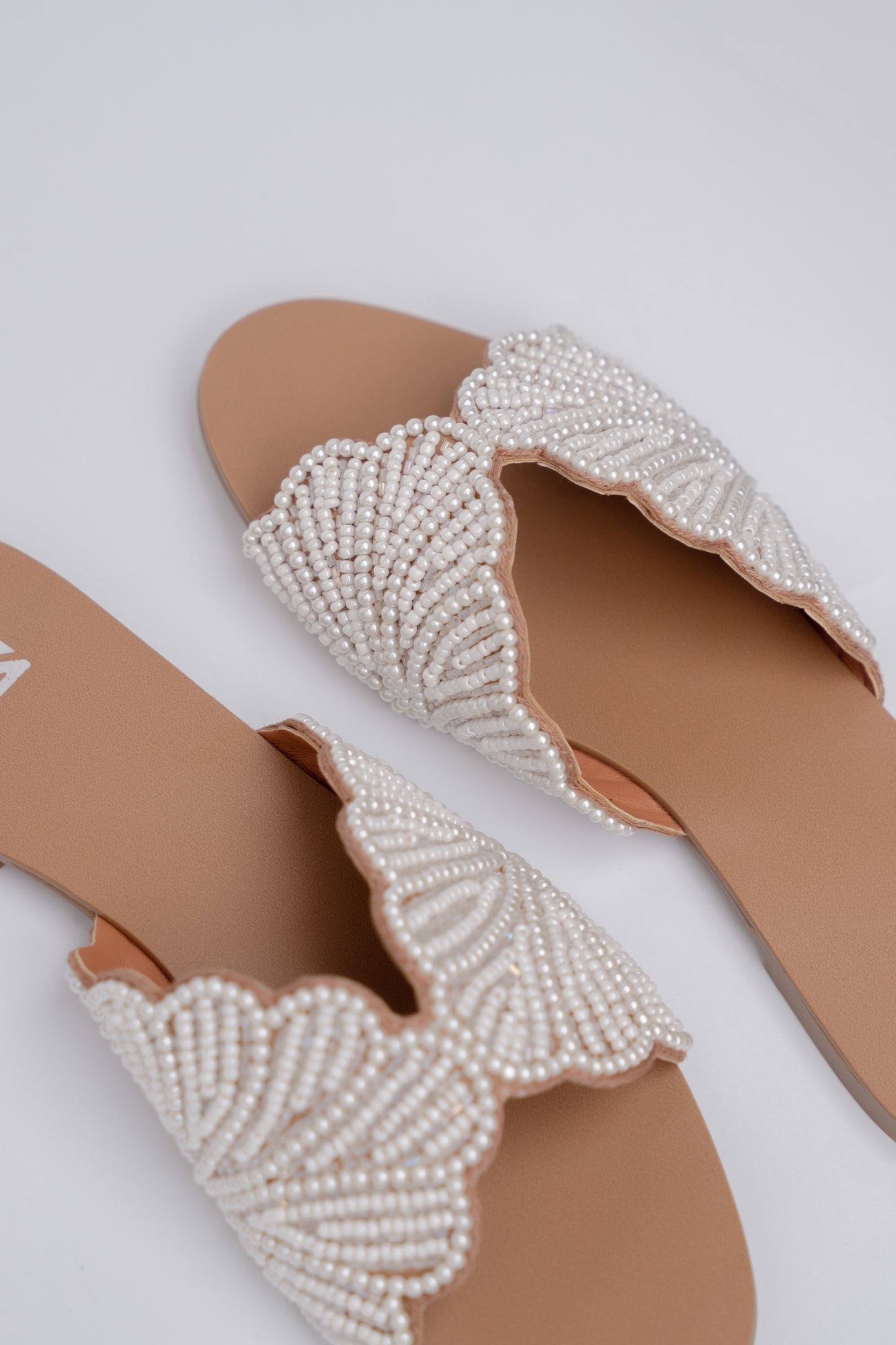 Pearl Leaf Embellished Flats