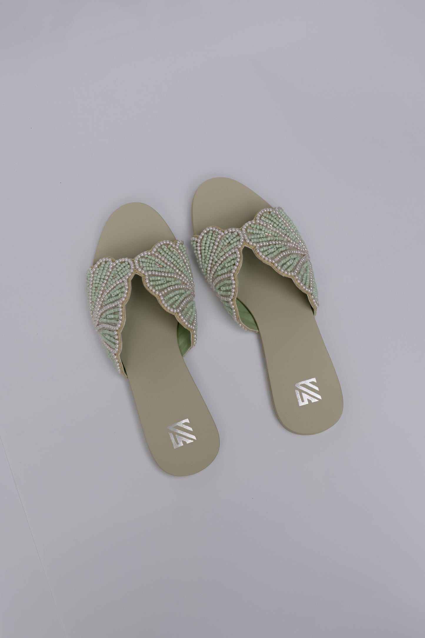 Pearl Leaf Embellished Flats