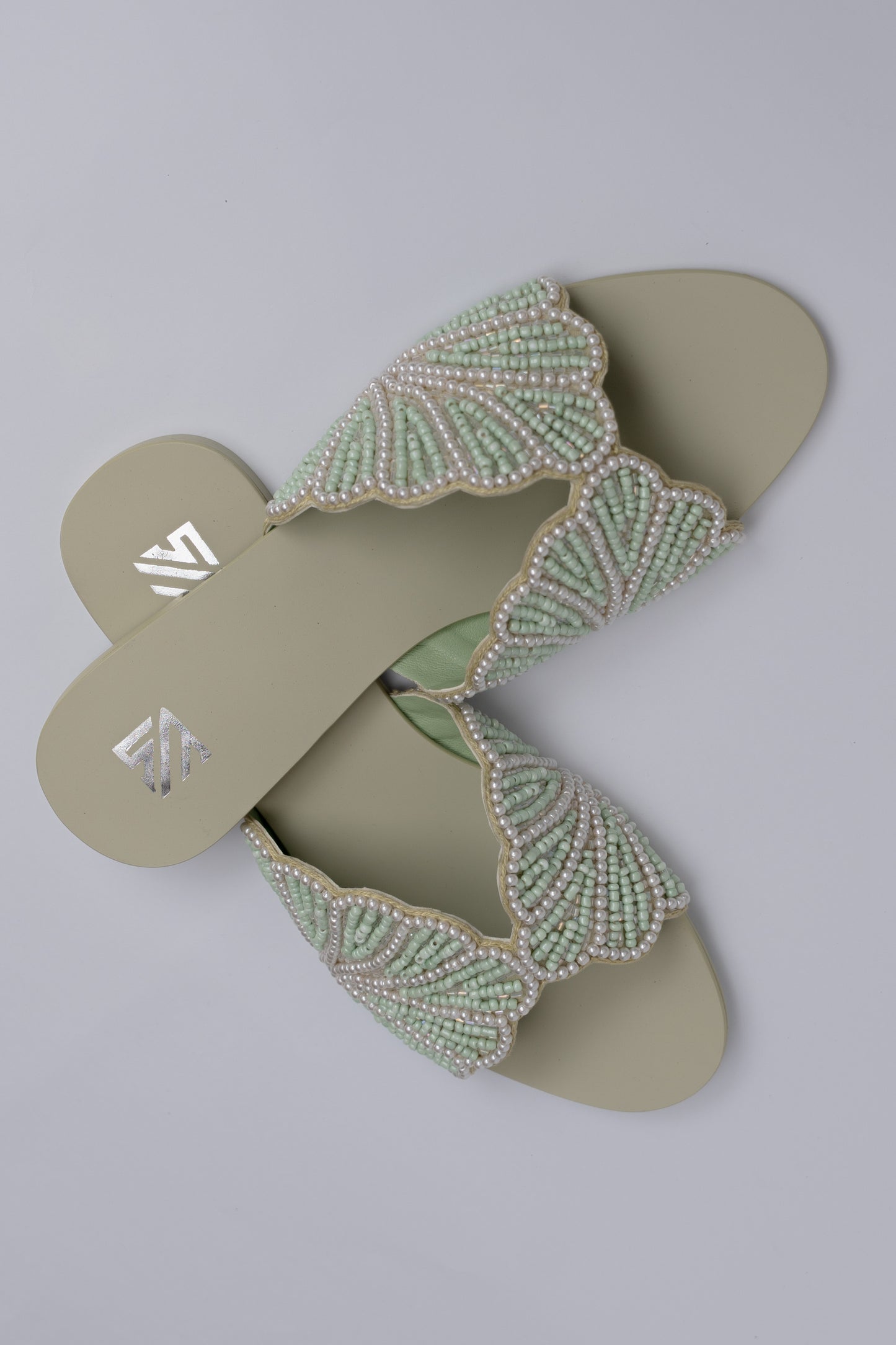 Pearl Leaf Embellished Flats