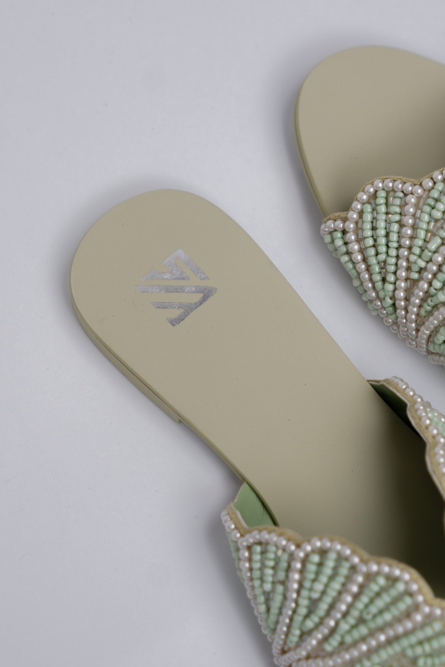 Pearl Leaf Embellished Flats
