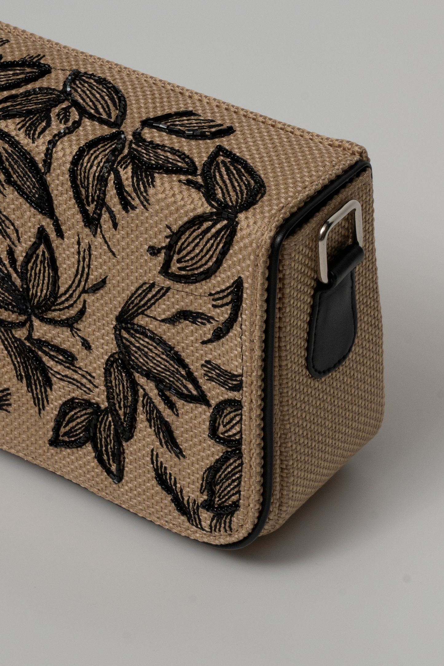 Floral Hand-Embroidered Beaded Box Bag