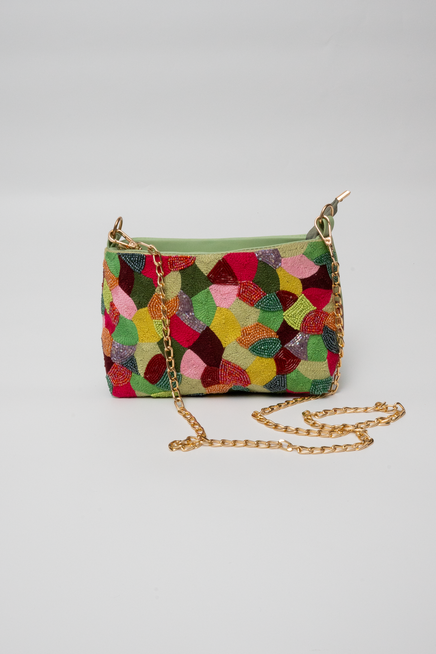 Multicolor Hand-Embroidered Beaded Sling Bag