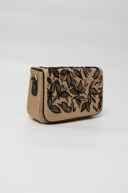Floral Hand-Embroidered Beaded Box Bag