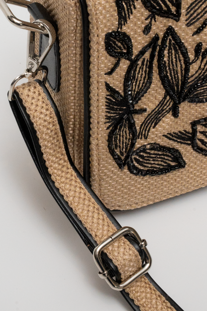 Floral Hand-Embroidered Beaded Box Bag