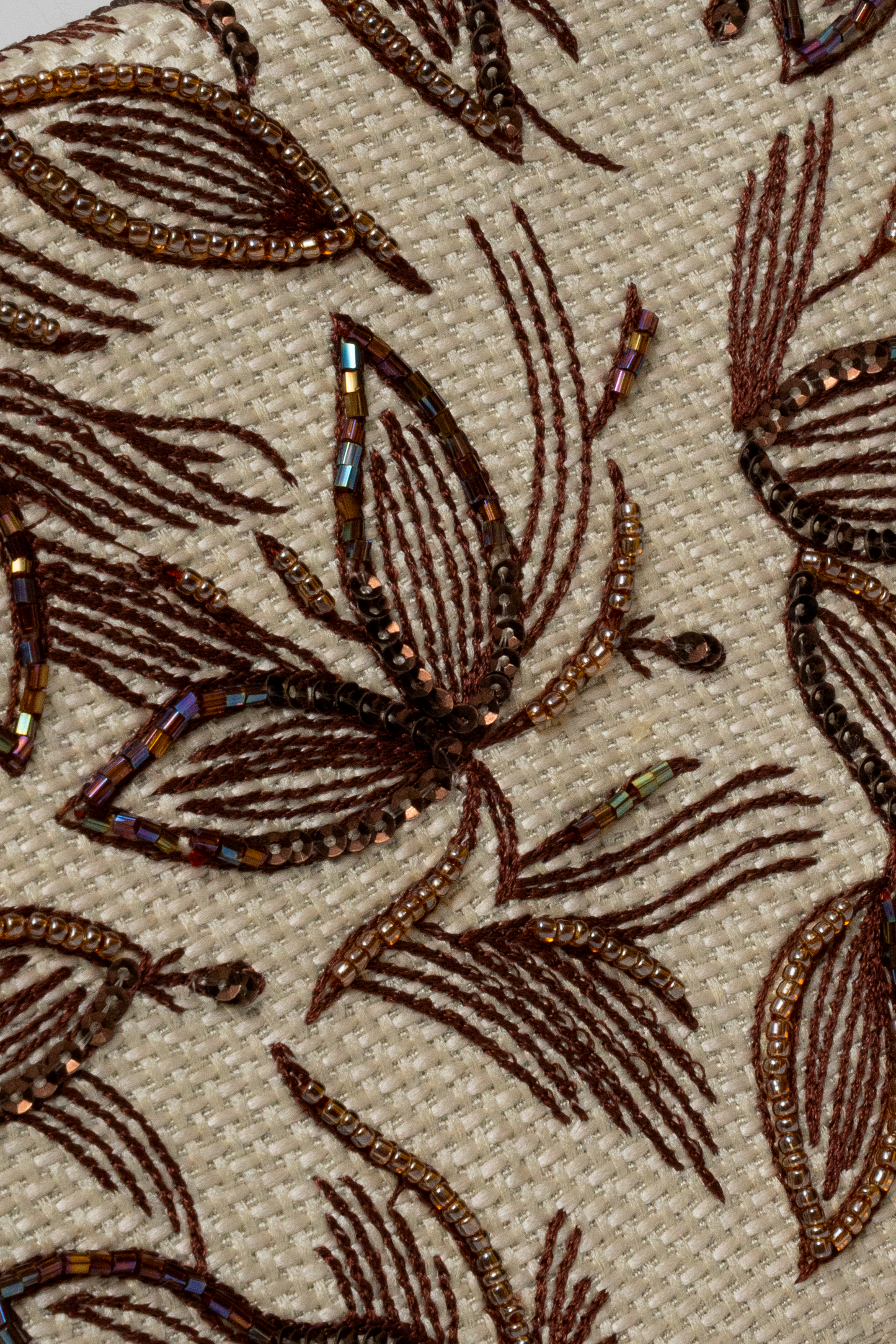 Floral Hand-Embroidered Beaded Box Bag