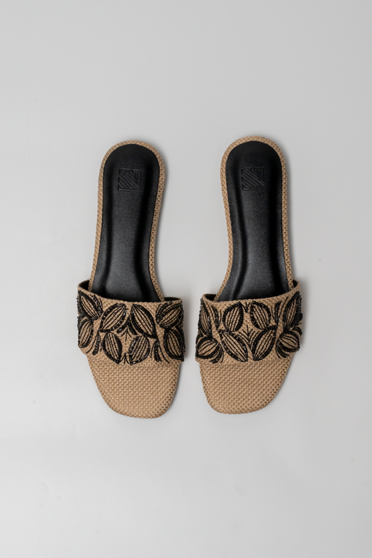 Floral Hand-Embroidered Flats