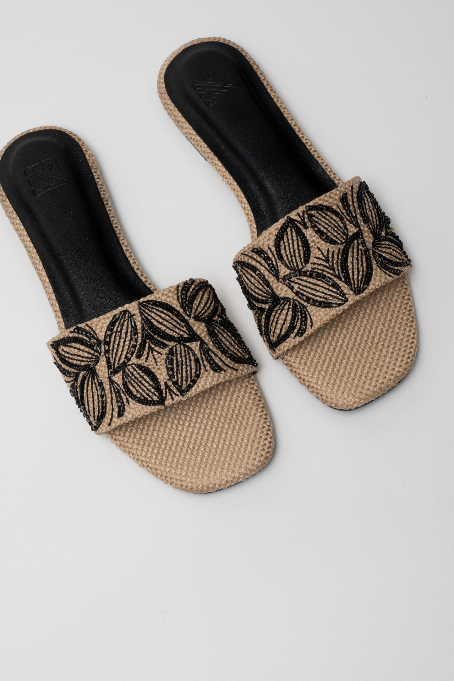 Floral Hand-Embroidered Flats