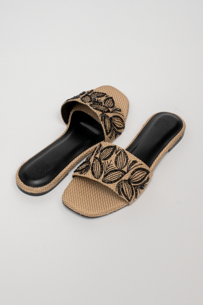 Floral Hand-Embroidered Flats